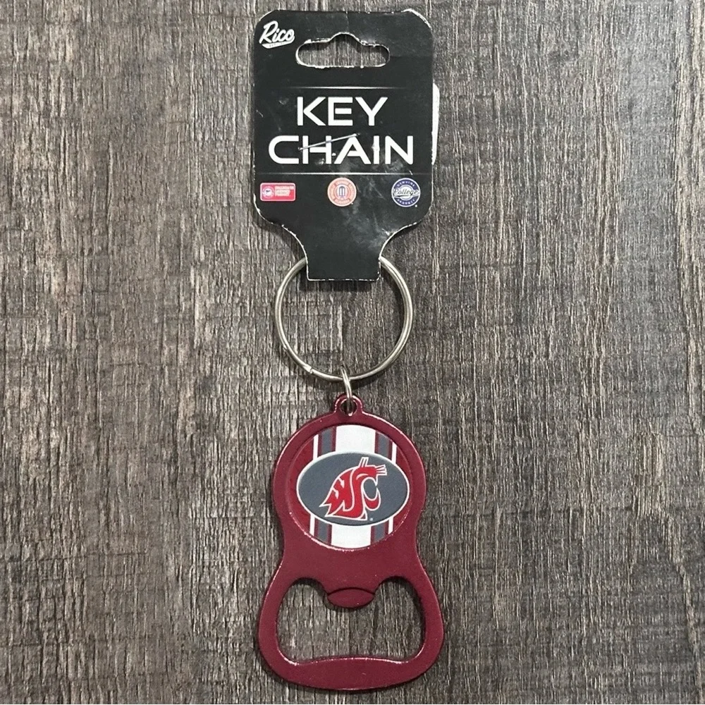 💞 New Washington State University WSU Cougars Red Keychain Bottle Opener